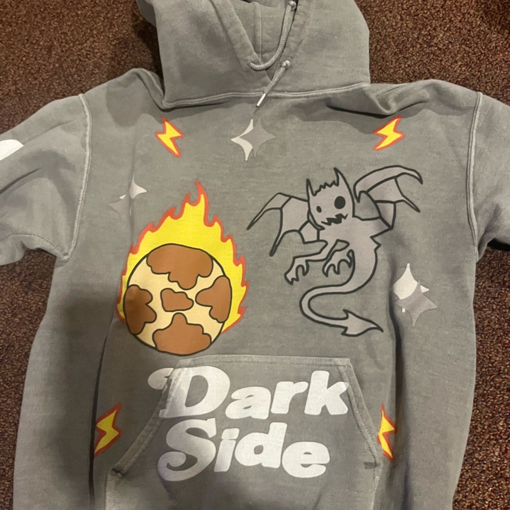 Gray Kids Hoodie with Graphic Print
